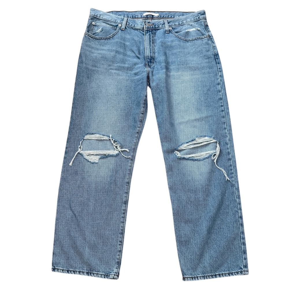 Levi's 94 Baggy Distressed‎ Jeans Light Wash Blue Denim Size 34x31 90s Style